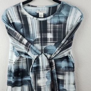 Cutter & Buck | Women's Abstract Floral Teal Gray Crew Neck Activewear Top Sz M